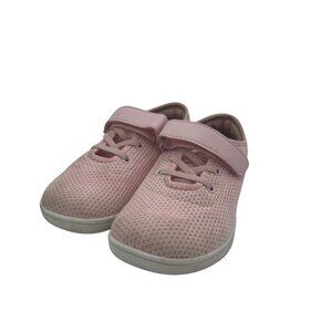 Toddler Girls Pink Mesh Sneakers With Hook and Loop Strap Size 13